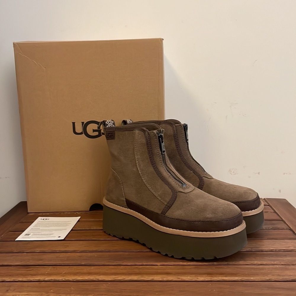 UGG Cityfunc Zip Boots Hickory USA Women Size 9.5/UK 7.5/EU 40.5